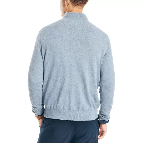 Nautica Mens Navtech QuarterZip SweaterDeep Anchor Heather