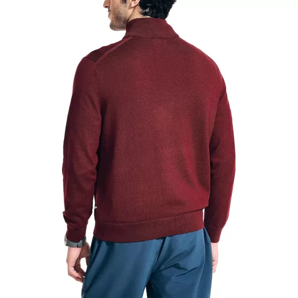 Nautica Mens Navtech QuarterZip SweaterDeep Crimson