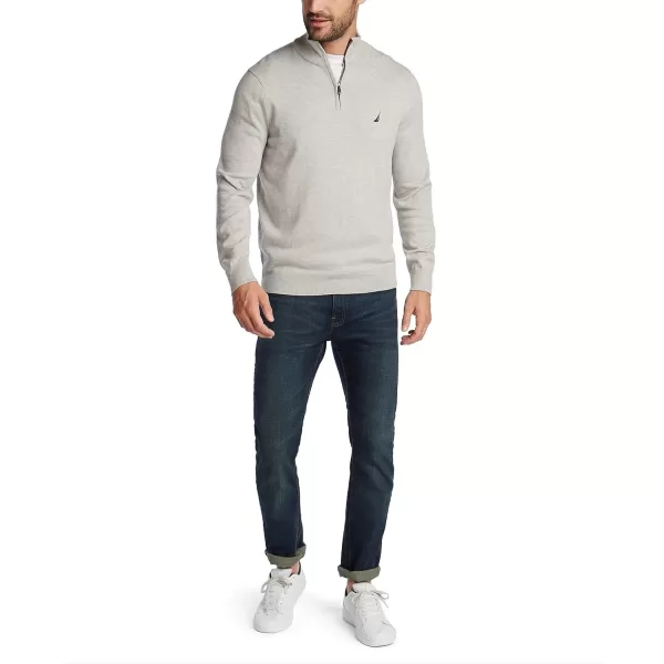 Nautica Mens Navtech QuarterZip SweaterMedium Grey Heather