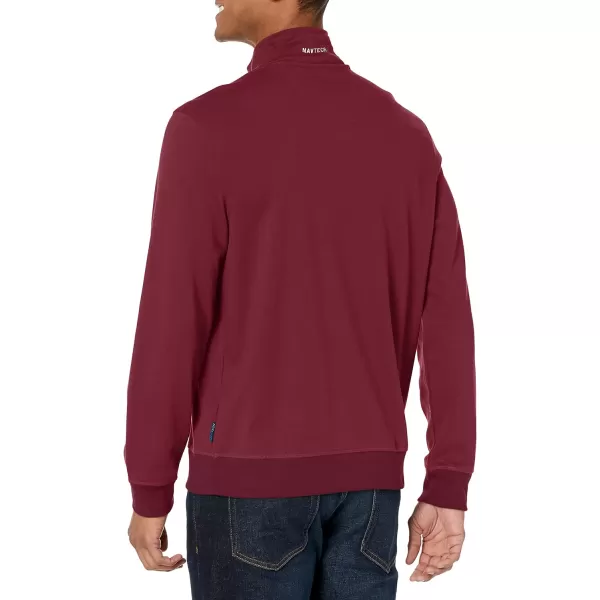 Nautica Mens Navtech QuarterZip SweaterShipwreck Burgundy