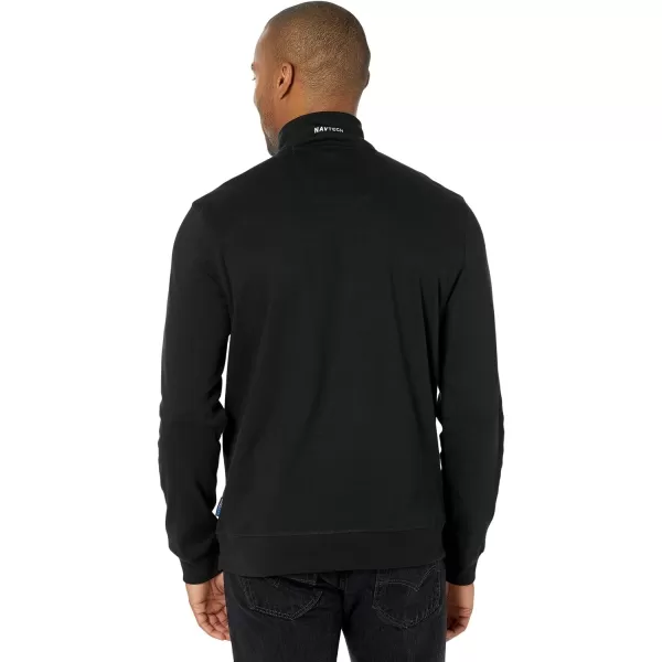 Nautica Mens Navtech QuarterZip SweaterTrue Black