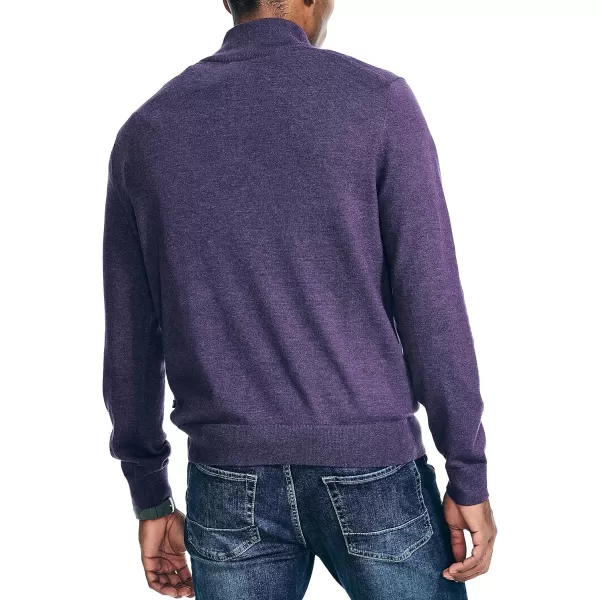 Nautica Mens Navtech QuarterZip SweaterViolet Heather