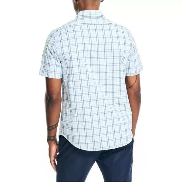 Nautica Mens Navtech Slim Fit Plaid ShortSleeve ShirtSoft Blue