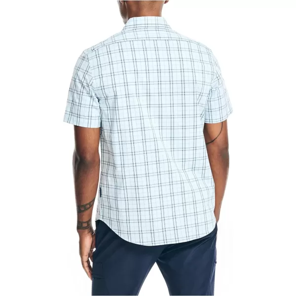 Nautica Mens Navtech Slim Fit Plaid ShortSleeve ShirtSoft Blue