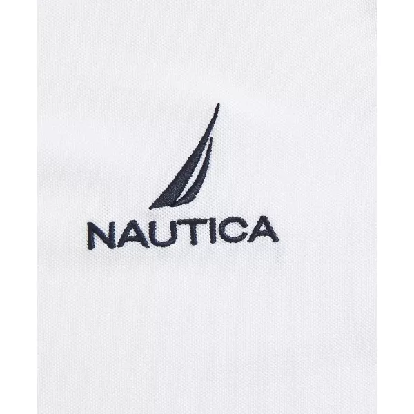 Nautica Mens Navtech Stripe Collar PoloBright White