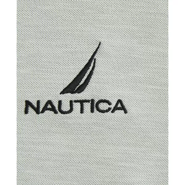 Nautica Mens Navtech Stripe Collar PoloGrey Heather