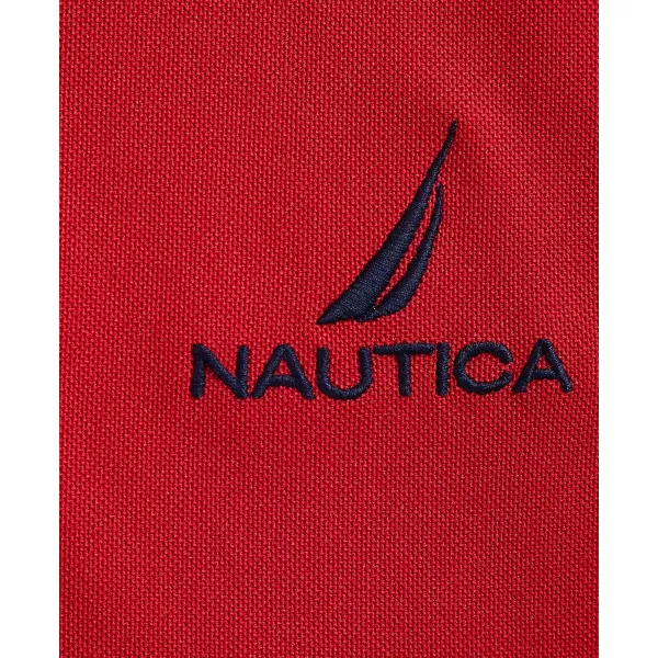 Nautica Mens Navtech Stripe Collar PoloNautica Red