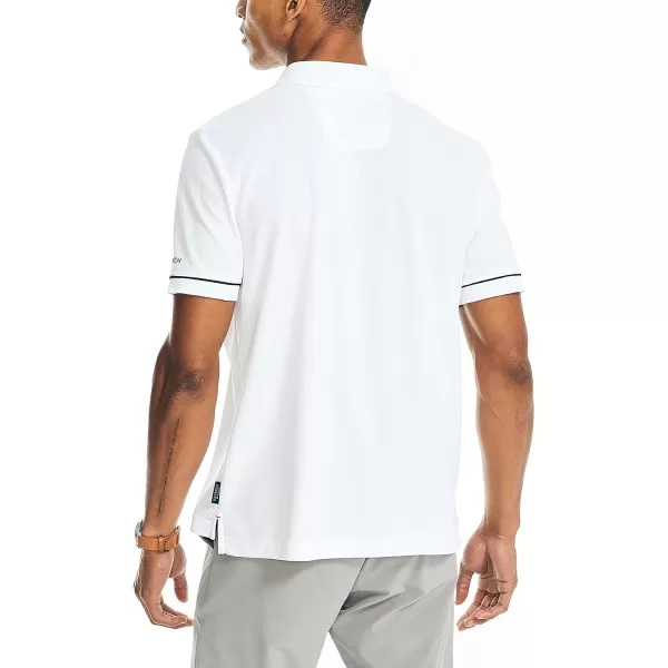 Nautica Mens Navtech Sustainably Crafted Classic Fit PoloBright White