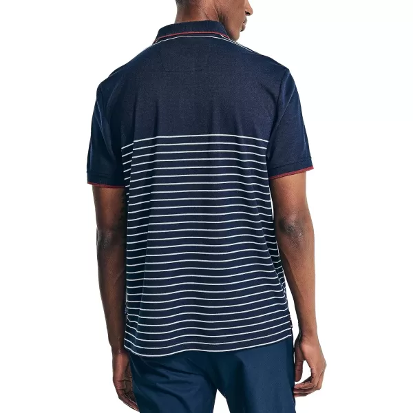 Nautica Mens Navtech Sustainably Crafted Striped Classic Fit PoloNavy Seas