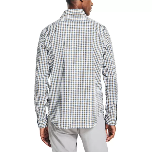 Nautica Mens Navtech Trim Fit Plaid ShirtBright White