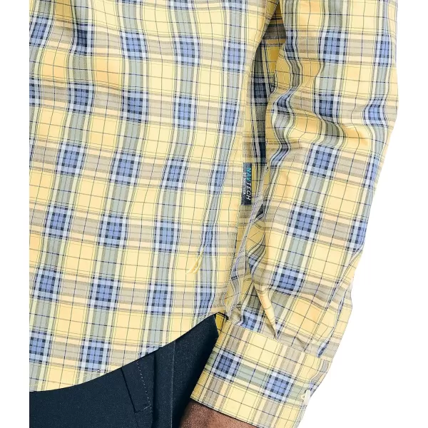 Nautica Mens Navtech Trim Fit Plaid ShirtLight Mimosa