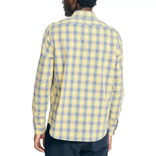 Nautica Mens Navtech Trim Fit Plaid ShirtLight Mimosa