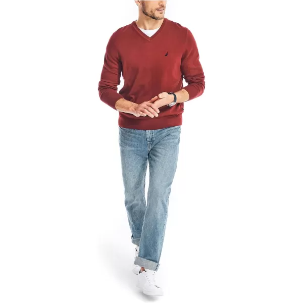 Nautica Mens Navtech VNeck SweaterBiking Red