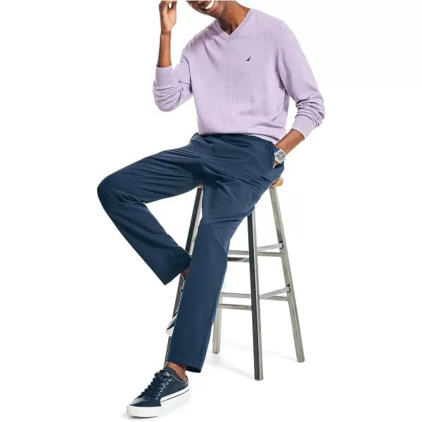 Nautica Mens Navtech VNeck SweaterChalk Violet Heather