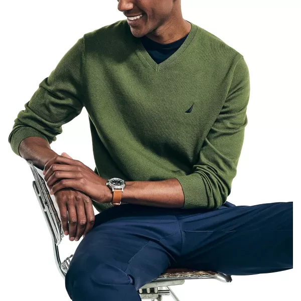 Nautica Mens Navtech VNeck SweaterChive