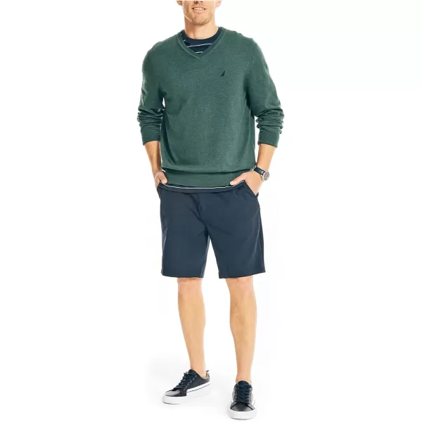 Nautica Mens Navtech VNeck SweaterHunter Green Heather