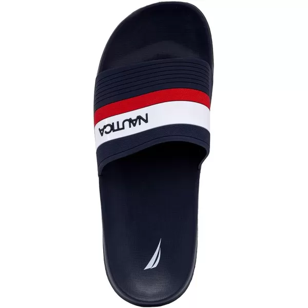 Nautica Mens Open Toe Slide Sandals  Comfortable Indoor amp Outdoor Shower SlippersAmericana Fitz