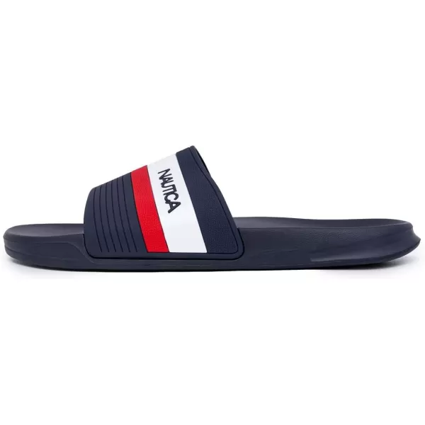 Nautica Mens Open Toe Slide Sandals  Comfortable Indoor amp Outdoor Shower SlippersAmericana Fitz