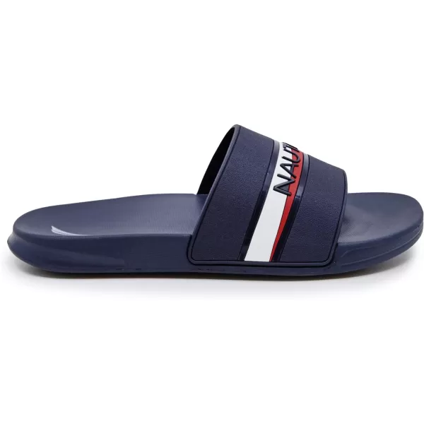 Nautica Mens Open Toe Slide Sandals  Comfortable Indoor amp Outdoor Shower SlippersNavy Compara