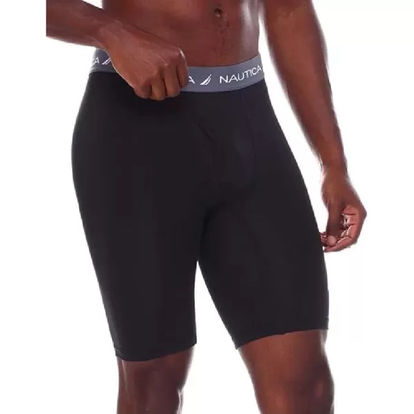 Nautica Mens Performance Compression Base Layer Solid Athletic Bike ShortsBlack