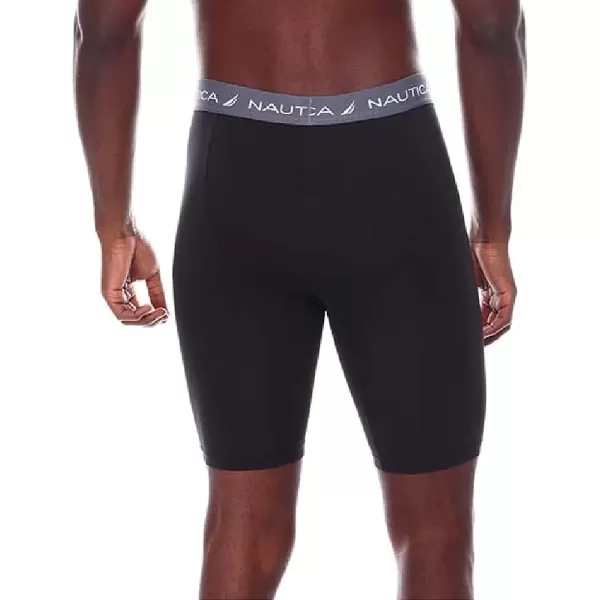 Nautica Mens Performance Compression Base Layer Solid Athletic Bike ShortsBlack