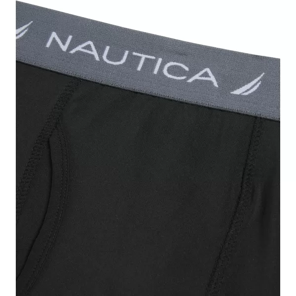 Nautica Mens Performance Compression Base Layer Solid Athletic Bike ShortsBlack