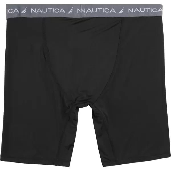 Nautica Mens Performance Compression Base Layer Solid Athletic Bike ShortsBlack