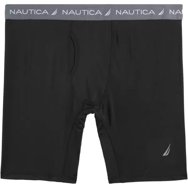 Nautica Mens Performance Compression Base Layer Solid Athletic Bike ShortsBlack