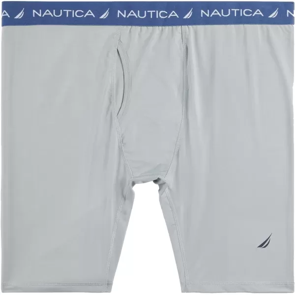 Nautica Mens Performance Compression Base Layer Solid Athletic Bike ShortsGrey