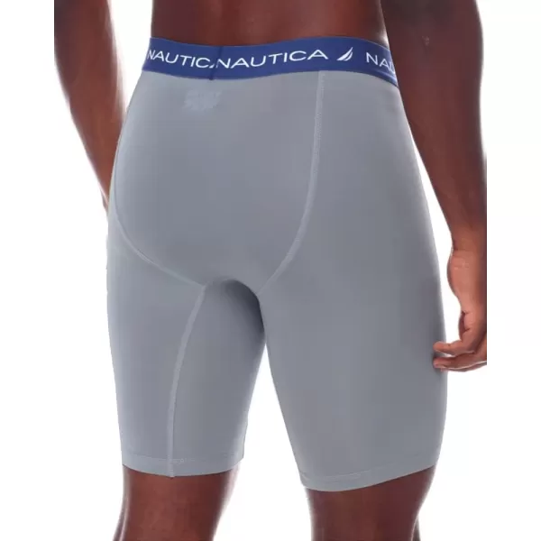 Nautica Mens Performance Compression Base Layer Solid Athletic Bike ShortsGrey