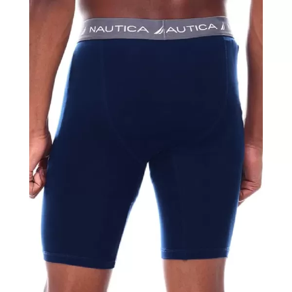 Nautica Mens Performance Compression Base Layer Solid Athletic Bike ShortsNavy