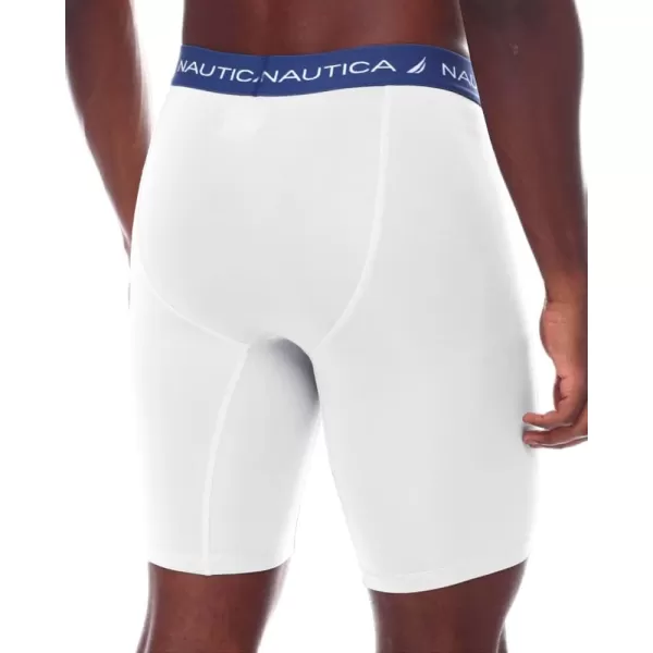 Nautica Mens Performance Compression Base Layer Solid Athletic Bike ShortsWhite