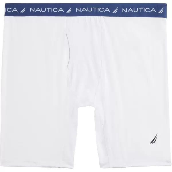 Nautica Mens Performance Compression Base Layer Solid Athletic Bike ShortsWhite