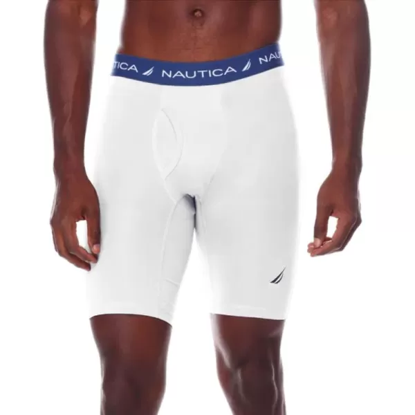 Nautica Mens Performance Compression Base Layer Solid Athletic Bike ShortsWhite