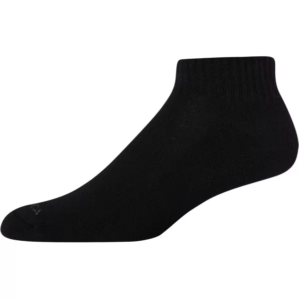 Nautica Mens Performance Quarter Socks with Cushioned Comfort 6 PackFormal Black