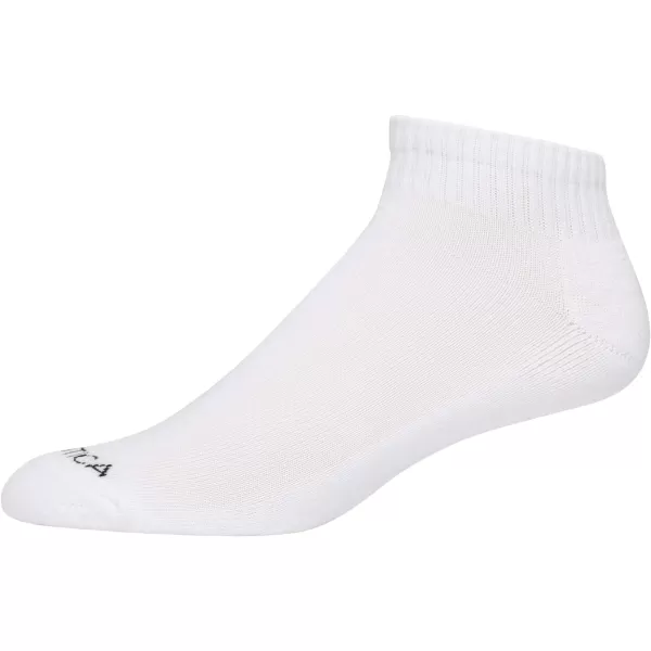 Nautica Mens Performance Quarter Socks with Cushioned Comfort 6 PackWhite Solid