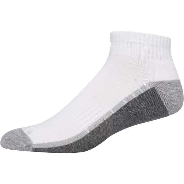 Nautica Mens Performance Quarter Socks with Cushioned Comfort 6 PackWhiteGray