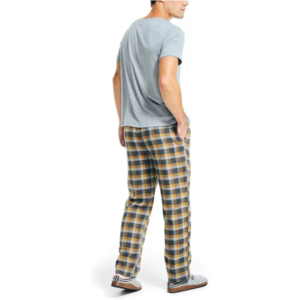 Nautica Mens Plaid Flannel Pajama Pant SetGrey Heather