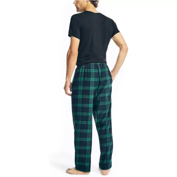 Nautica Mens Plaid Flannel Pajama Pant SetTrue Black