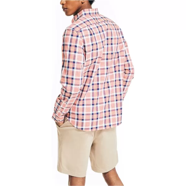 Nautica Mens Plaid Poplin ShirtCoral Dream