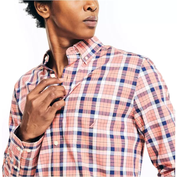 Nautica Mens Plaid Poplin ShirtCoral Dream