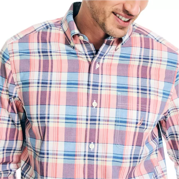 Nautica Mens Plaid Poplin ShirtTeaberry