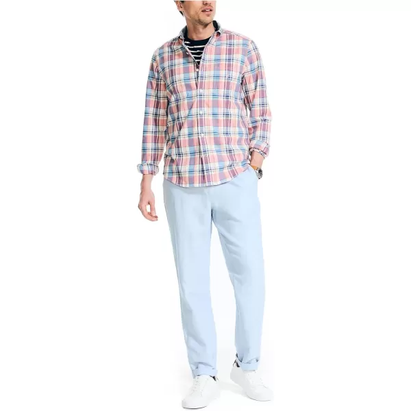 Nautica Mens Plaid Poplin ShirtTeaberry