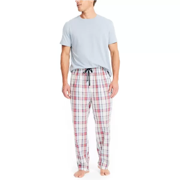 Nautica Mens Plaid Poplin Sleep PantRed Sail White