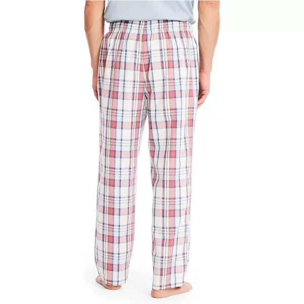 Nautica Mens Plaid Poplin Sleep PantRed Sail White