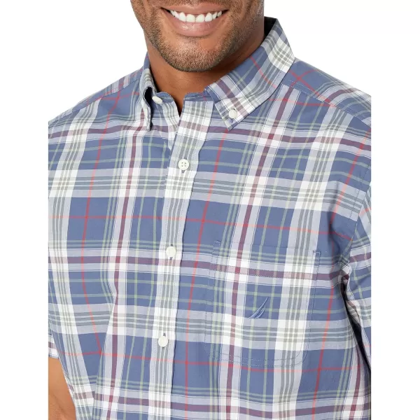 Nautica Mens Plaid ShortSleeve ShirtWorkshirt