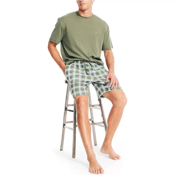 Nautica Mens Plaid Sleep ShortSeaside Fire