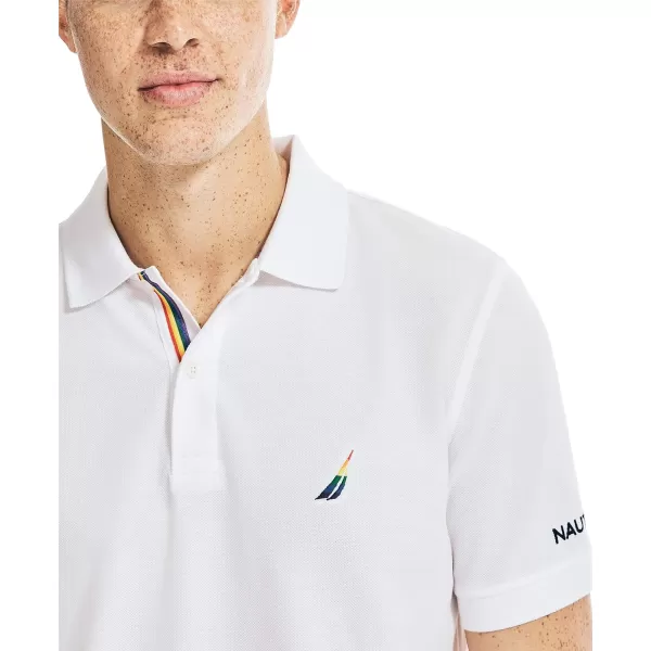 Nautica Mens Pride Performance PoloBright White