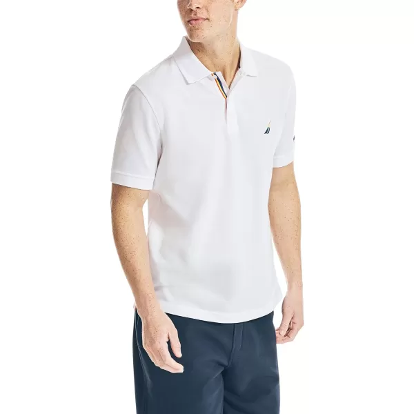 Nautica Mens Pride Performance PoloBright White