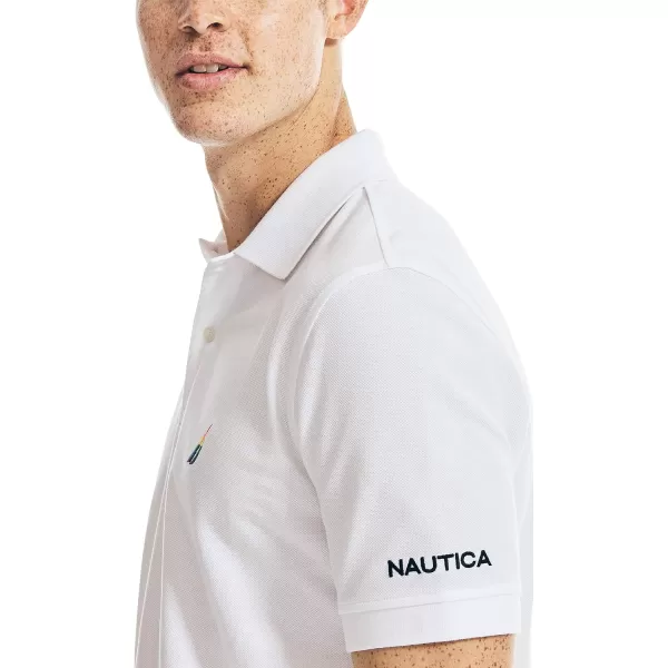 Nautica Mens Pride Performance PoloBright White